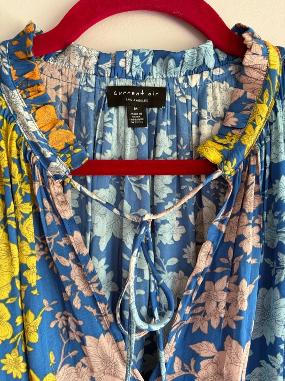 Current Air Anthropologie Sleeveless V Neck Pleated Silky Floral Dress Size M - Picture 4 of 6